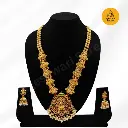 Antique South Indian Golden Temple Design Jewellery Set